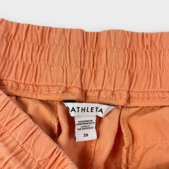 Athleta Cabo Linen 4" Short Cactus Peach Plus Size 20 - Picture 3 of 8
